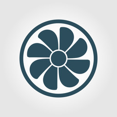 Exhaust fan icon. Ventilator symbol. Flat design style.
