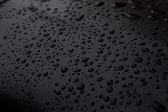 Black water, rain drops, cool metal, background, texture