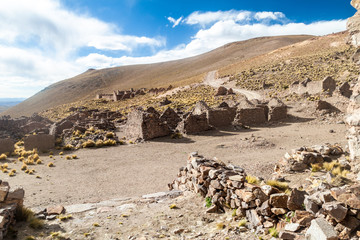 Ruins of a former mining town Pueblo Fantasma, southwestern Bolivia
