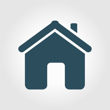 Vector Home Icon in flat design style.