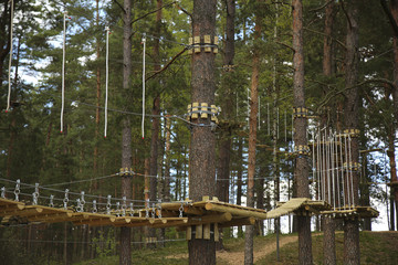 Hanging trails in the adventure park