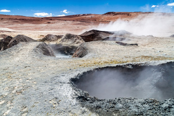 Geyser basin Sol de Manana, Bolivia
