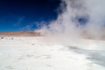 One of geysers in geyser basin Sol de Manana, Bolivia