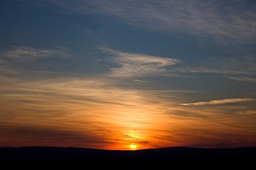 Sunset over the forest