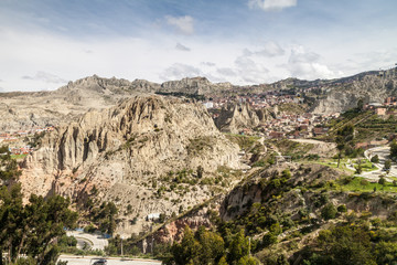 Fototapeta na wymiar Landscape of La Paz city, Bolivia