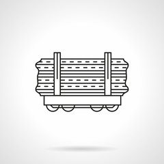 Wood rail freights flat line vector icon