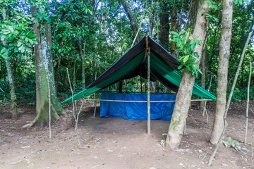 Jungle camp for tourists in Madidi National Park, Bolivia