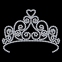 3D illustration diamond crown tiara with glittering precious stones © 3djewelry