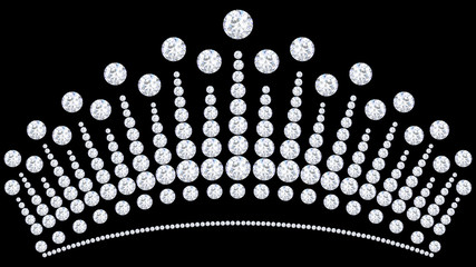 3D illustration diamond crown tiara with glittering precious stones © 3djewelry