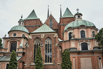 Fototapeta na wymiar Baroque chapels of a Gothic church in Wroclaw.