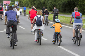 Group of cyclist during the street race