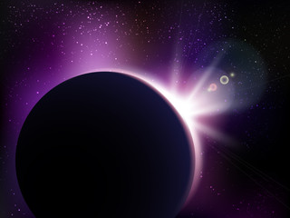 Obraz premium Space vector background with stars. Universe illustration. Colored cosmos backdrop with stars claster.