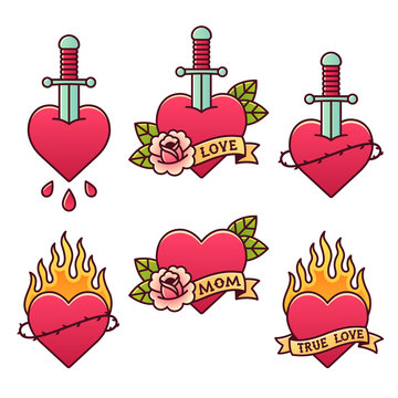 Naklejki Traditional tattoos set