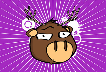funny little big head deer expressions background in vector format very easy to edit