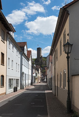 The historical old town of Eppstein (Hesse) with castle ruins