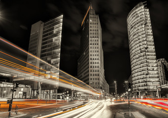 berlin, potsdamer platz at night