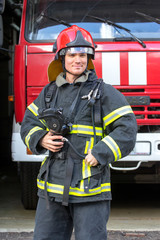 Obraz premium Portret strażaka