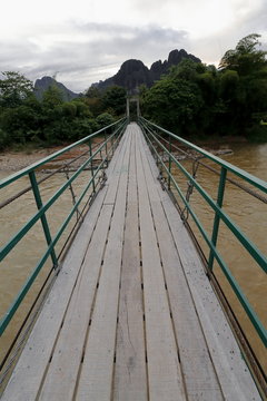 No way out footbridge-Nam Song river. Vang Vieng-Vientiane province-Laos. 4556