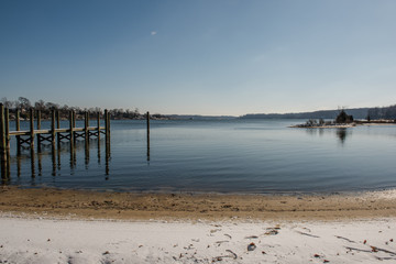 River waterfront during winter