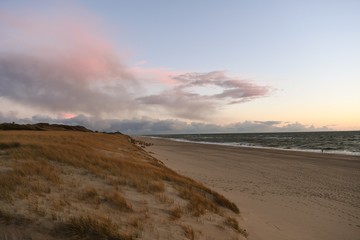 Sylt, April 2017: Beach of Wenningstedt at sunset