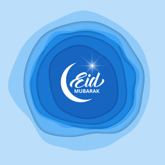 Eid Mubarak. Paper cut design layout for Islamic holidays