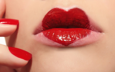 Naklejka premium Woman with romantic make-up, closeup