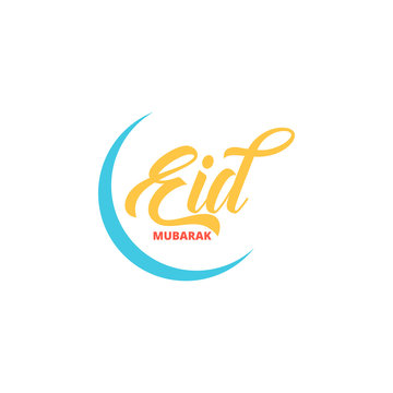 Eid Mubarak typographic logo. Design layout for Islamic holidays