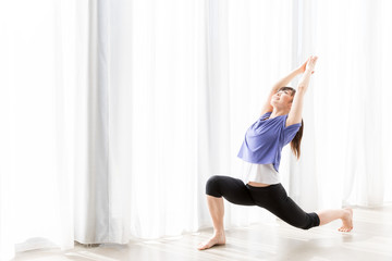 Fototapeta na wymiar attractive asian woman yoga image