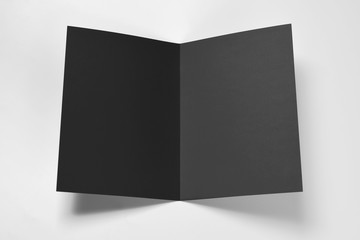 Open blank black card 