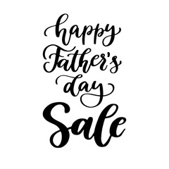 Fototapeta na wymiar Father's Day Sale vector card with handwritten lettering. Decorative typography holiday illustration.