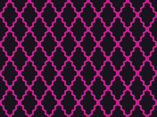 Seamless black and magenta pink moroccan geometric african pattern vector