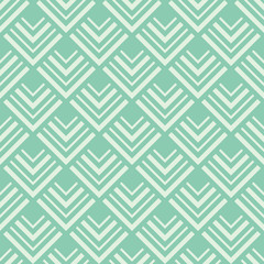 Seamless turquoise vintage art deco chevron pattern vector