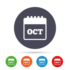 Calendar sign icon. October month symbol.