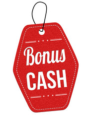 Bonus cash label or price tag
