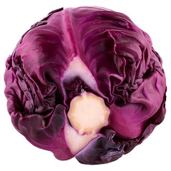 Obraz premium Isolated beautiful red savoy cabbage.psd