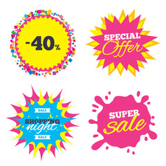40 percent discount sign icon. Sale symbol.