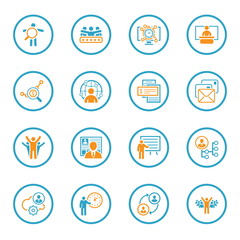 Flat Design Business and Finance Icons Set.