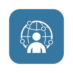 Global Business Icon. Flat Design.