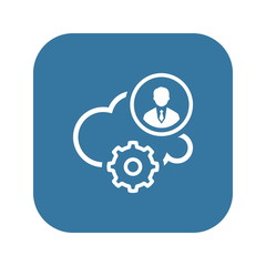 Cloud Processing Icon. Flat Design.