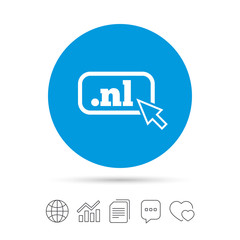 Domain NL sign icon. Top-level internet domain.