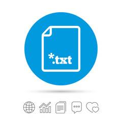 Text file icon. Download txt doc button.