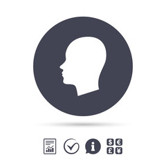 Head sign icon. Female woman human head.