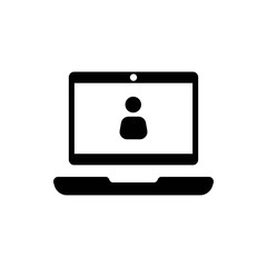 laptop with user icon in the middle vector illustration