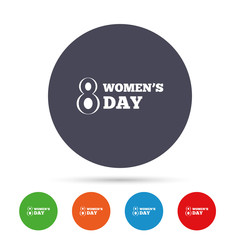 8 March Women's Day sign icon. Holiday symbol.