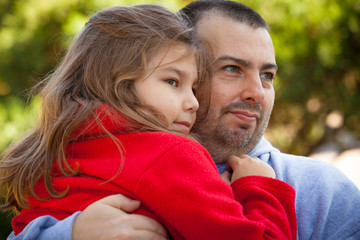 Fototapeta premium happy father and daughter in summer