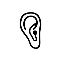 ear icon vector illustration. Flat design style