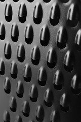 Closeup view of metal grater