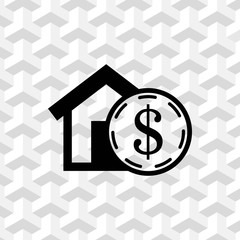 money home dollar icon stock vector illustration flat design