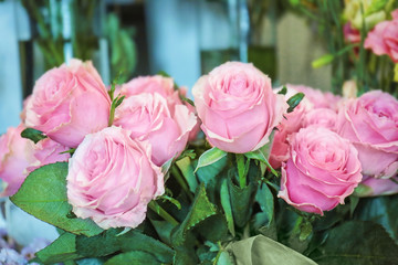 Colorful flowers in shop