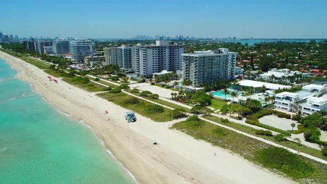 Bal Harbour Beach Florida 4k aerial video
